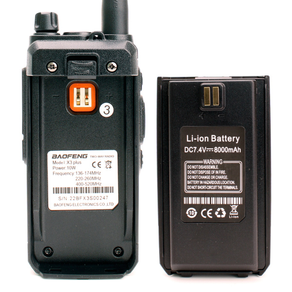 Рация Baofeng X3 Plus Tri-Band 5W IP54 2200 мАч Черный