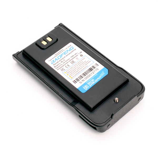 Аккумулятор для рации Baofeng UV-XR, UV-9R Plus, UV-9R Pro Болт 1800 мАч Черный