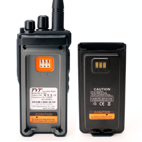 Цифровая рация TYT MD-UV990 AES-256 10W IP67 3600 мАч Type-C Черный