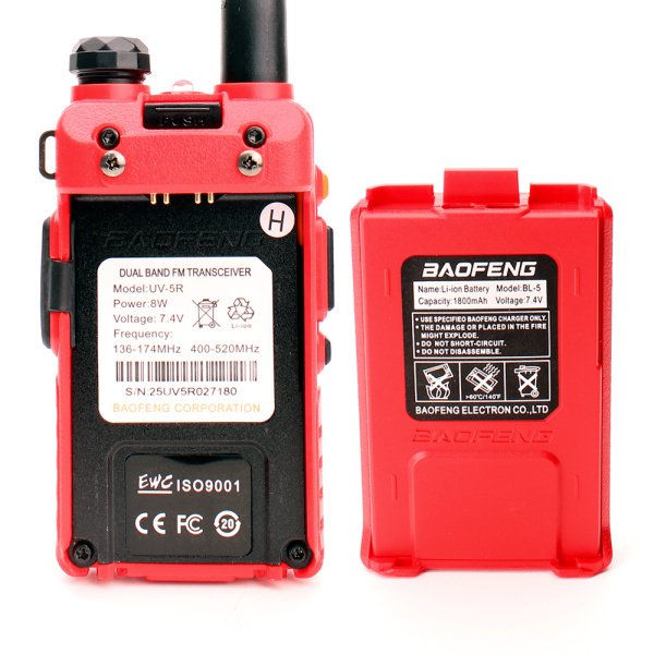 Рация Baofeng UV-5R 8W IP54 1800 мАч Красный