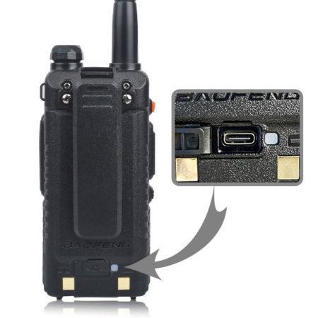 Рация Baofeng UV-5RM 8W IP54 2500 мАч Type-C Черный