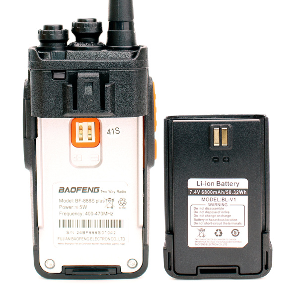 Рация Baofeng BF-888S Plus 5W IP54 1800 мАч Type-C UHF Черный