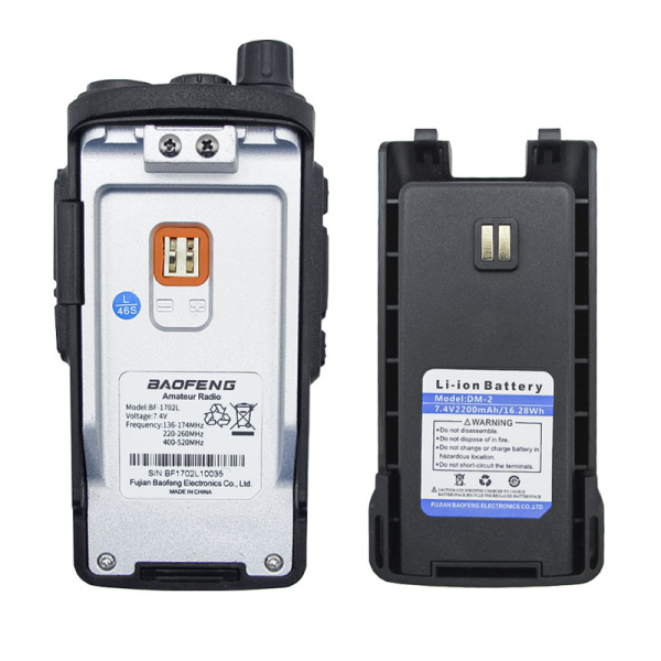 Рация Baofeng BF-1702L Tri-Band 5W IP54 2200 мАч Type-C Черный