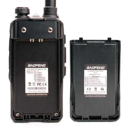 Рация Baofeng BF-UV10R 8W IP54 2200 мАч Черный