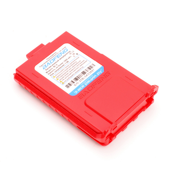 Аккумулятор для рации Baofeng UV-5R 1800 мАч Красный