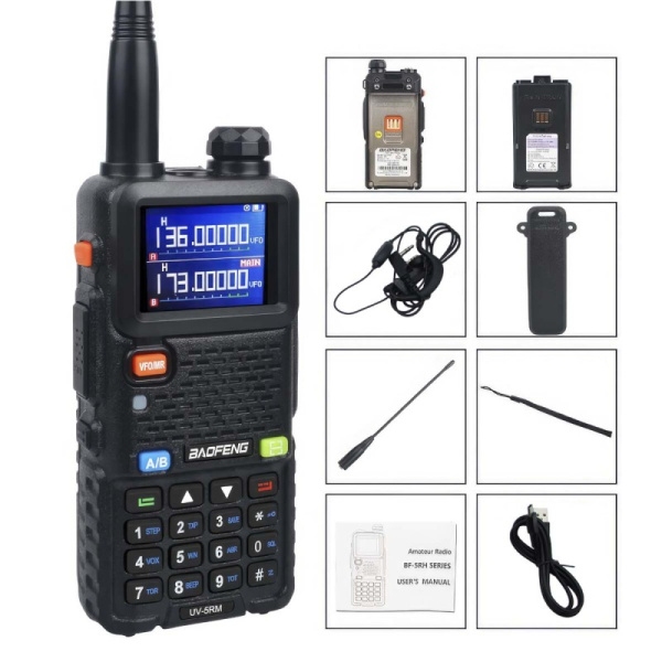 Рация Baofeng UV-5RM 8W IP54 2500 мАч Type-C Черный
