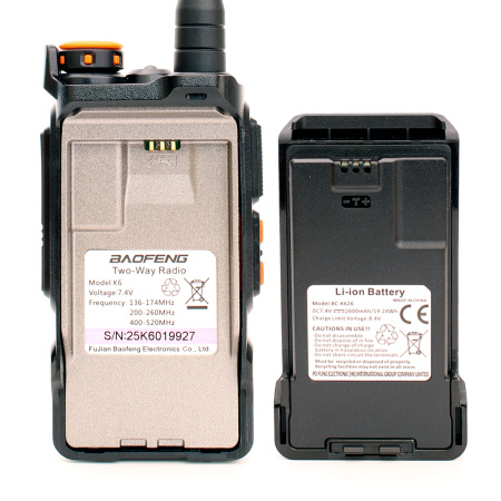 Рация Baofeng UV-K6 5W IP54 2600 мАч Type-C Черный