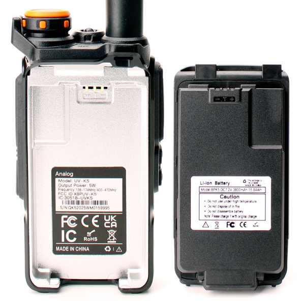 Рация Quansheng UV-K5 V2 5W IP54 1600 мАч Type-C Черный